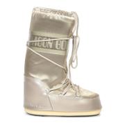 Moon Boot Platina Satin Vinterstövlar Gray, Dam