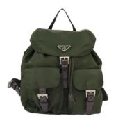 Prada Vintage Pre-owned Nylon ryggsckar Green, Dam