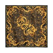 Versace Jeans Couture Sidenscarf med Blommönster Black, Dam