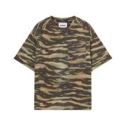 Jil Sander Zebra Print Crew Neck T-shirt Green, Herr