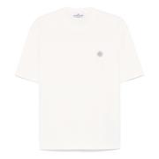 Stone Island Vita T-shirts och Polos med Logotyp White, Herr