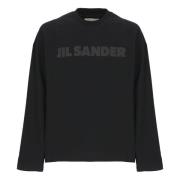 Jil Sander Svart Bomull Crew Neck T-shirt Black, Herr