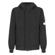 Stone Island Svart huva jacka med logotyp patch Black, Herr