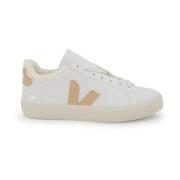 Veja Vita Lädersneakers Med Räfflad Textur White, Dam