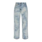 Palm Angels Jeans med raka ben Blue, Dam