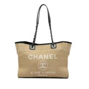 Chanel Vintage Pre-owned Canvas totevskor Beige, Dam