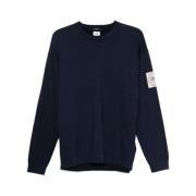 C.p. Company Navy Blue Crew Neck Sweater Blue, Herr