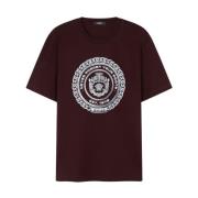 Versace Grafiskt Tryck Crew Neck T-shirts Brown, Herr