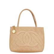 Chanel Vintage Pre-owned Laeder chanel-vskor Beige, Dam