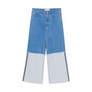 Marni Blå Denim Wide Leg Jeans Blue, Herr