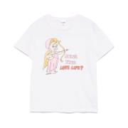 Re/Done Illustrationsstil Tryck Vit T-shirt White, Dam