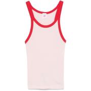 Re/Done Rosa Scoop Neck Racerback Tank Top Pink, Dam