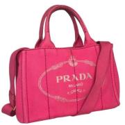 Prada Vintage Pre-owned Canvas prada-vskor Pink, Dam