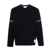 Thom Browne Blårandig Crew Neck Tröja Blue, Herr