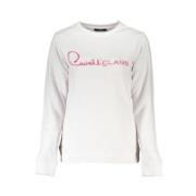 Cavalli Class Broderad Sweatshirt med Borstad Tyg White, Dam