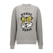 Kenzo Broderad logotyp rund hals tröja Gray, Herr