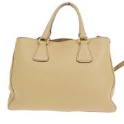 Prada Vintage Pre-owned Laeder handvskor Beige, Dam