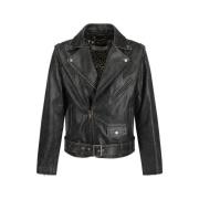 Golden Goose Vintage Biker Läderjacka Black, Herr