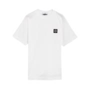 Stone Island Bröstlogot-shirt i vitt White, Herr