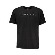 Tommy Hilfiger Svart Bomull Broderad Logotyp T-shirt Black, Herr