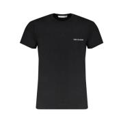 Trussardi Svart Bomull Tryckt Logotyp T-shirt Black, Herr