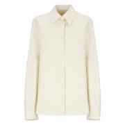 Jil Sander Ivory Bomullsskjorta med Krage Beige, Dam