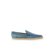 Tod's Herr Mocka Slip-on Espadrillos med Vit Gummisula Blue, Herr