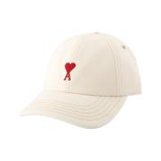 Ami Paris Ami de Coeur-brodyrkeps White, Unisex