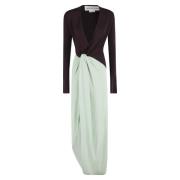 Victoria Beckham Elegant Knutdetalj Jerseyklänning Multicolor, Dam