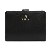 Furla Svart läderplånbok och kortfodral Black, Dam