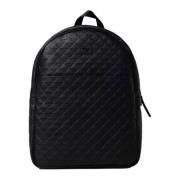 Emporio Armani Modern läder ryggsäck med All-over Eagle-logo Black, Un...