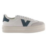 Victoria Barcelona Cyklist Effekt Läder & Mocka Sneakers White, Dam