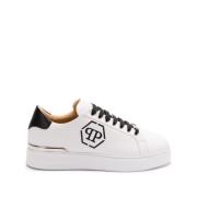 Philipp Plein Svart Snörad Sneaker med Gummisula White, Herr