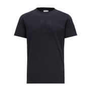 Moncler Marinblå Logo T-shirt Casual Staple Blue, Herr