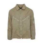 C.P. Company Overshirt med Asymmetriska Fickor och Dragkedja Beige, He...