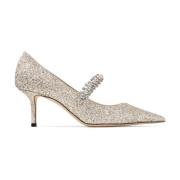 Jimmy Choo Beige Glitter Stiletto Häl Sandaler Beige, Dam