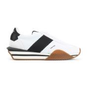 Tom Ford Vita Lädersneakers Stilfull Modell White, Herr