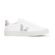 Veja Vita Läder Sneakers Rund Tå Snörning White, Dam