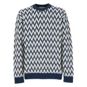 Lanvin Blå Bomull Crew Neck Sweater Blue, Herr