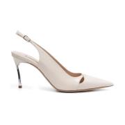 Casadei Beige Slingback Skulpterad Klack Skor Beige, Dam