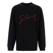 Givenchy Svart Crewneck Långärmad T-shirt med Tryck Black, Herr