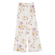 Twinset Blommigt Tryck Palazzo Byxor Multicolor, Dam