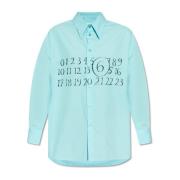 MM6 Maison Margiela Skjorta med tryckt logotyp Blue, Dam