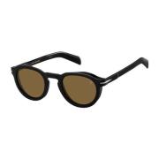 Eyewear by David Beckham Svarta Acetatsolglasögon med UV-skydd Black, ...