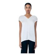 Rick Owens Satin V-Neck Panel Top Gray, Dam