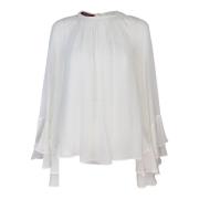 Max Mara Studio Vitt silkeskjortset White, Dam