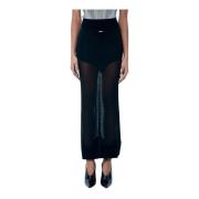 Jean Paul Gaultier Lättstickad Maxi Kjol Black, Dam