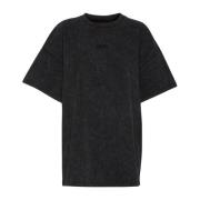 Gestuz Svart Tvättad Oversize Tee Top Black, Dam