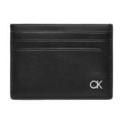 Calvin Klein Svart Läder Bi-Fold Plånbok Black, Herr