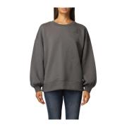 Emporio Armani Oversized Logo Sweatshirt med Ballongärmar Gray, Dam